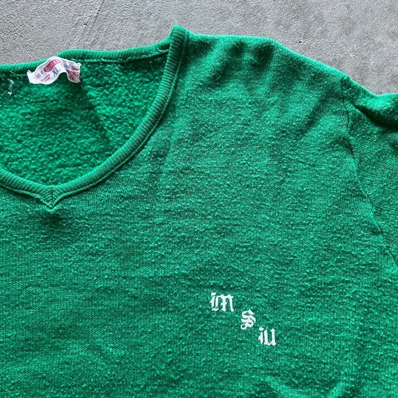 Vintage 60s Champion Doran Michigan State Sweater Size XL Green MSU Pullover - Picture 2 of 7